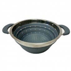 DOUBLE HANDLE COLLAPSIBLE COLANDER - GREY
