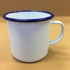 MUG, WHITE ENAMEL 9CM MUG, WHITE ENAMEL 9CM